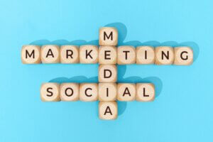 Social Media Marketing words on wooden blocks