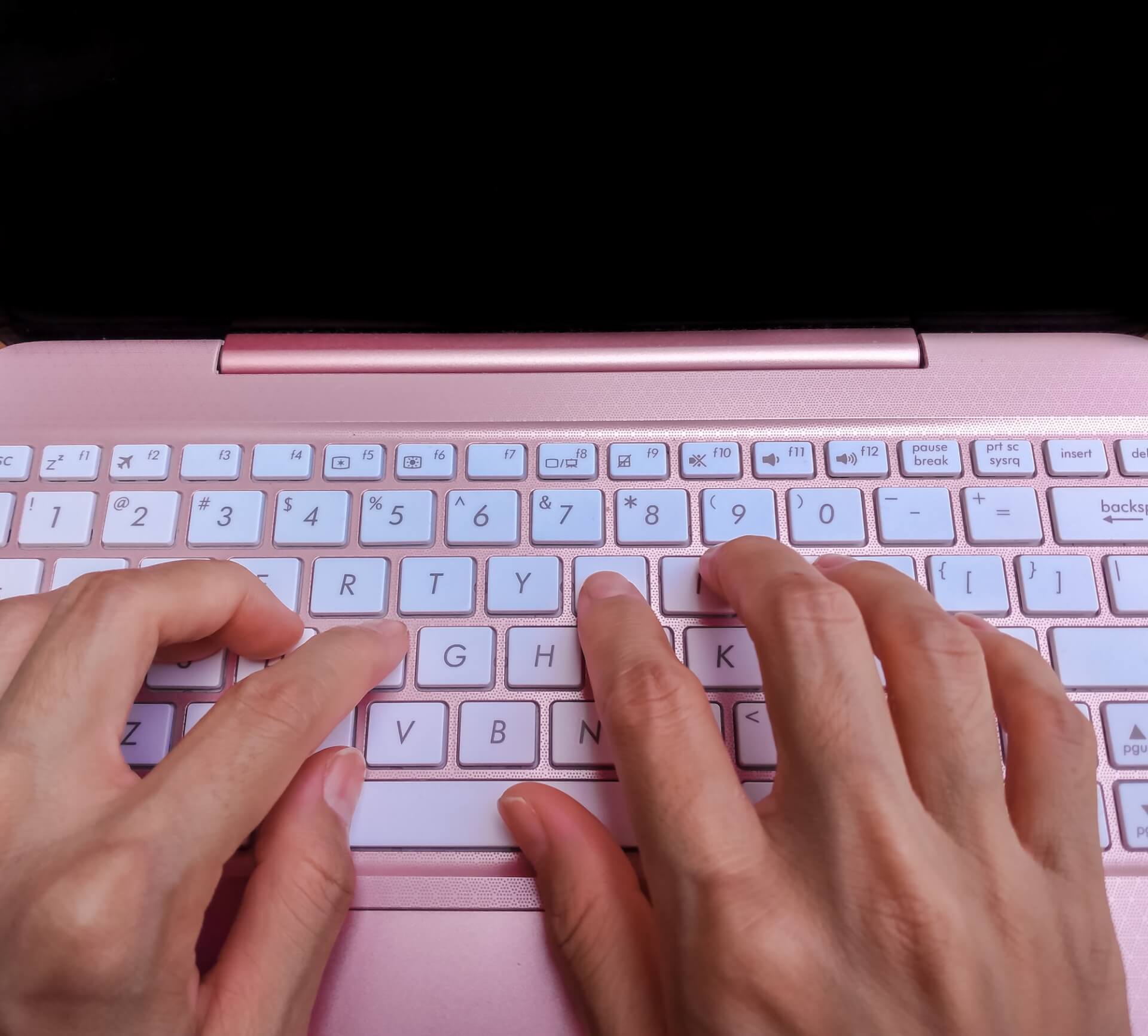 Using a computer by typing with the keyboard